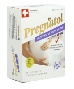 4U Pharma Pregnatol Active Folate + Vit B12, 30 kapsula
