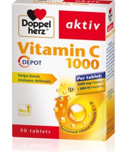 Alternative view of DOPPELHERZ VITAMIN C 1000mg + vitamin D DIREKT DEPO 30 tableta, Dodatak prehrani doprinosi normalnoj funkciji imunog sistema