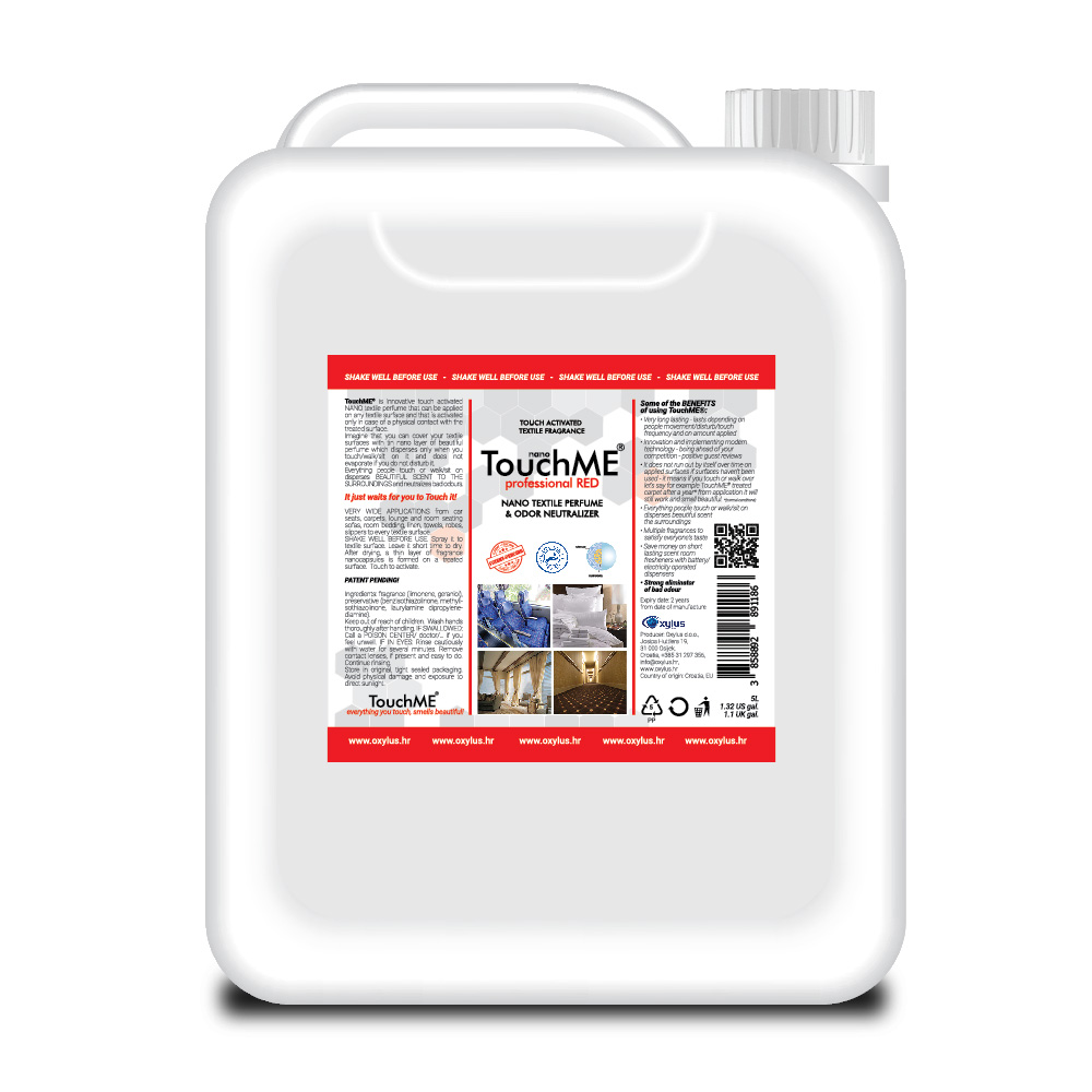 TouchME profesional RED – nano parf. miris za tekstil + neutralizator neugodnih mirisa 5L - Slika 2
