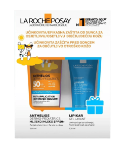 La Roche-Posay Anthelios Dermo Pediatrics Mlijeko za zaštitu od sunca za djecu SPF50+, 250 ml + POKLON Lipikar GEL LAVANT, 100 ml