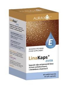 Alternative view of Auraxol LinaKaps Evita Ulje Sjemenki Lana + Vitamin E 60 Kapsula