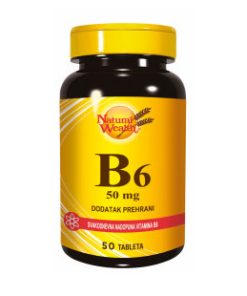 NATURAL WEALTH VITAMIN B6; 50 tableta, Dodatak prehrani za nadoknadu vitamina B6
