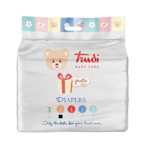 Trudi Paket Pelene Midi 4-9kg 60kom + Vlažne Maramice